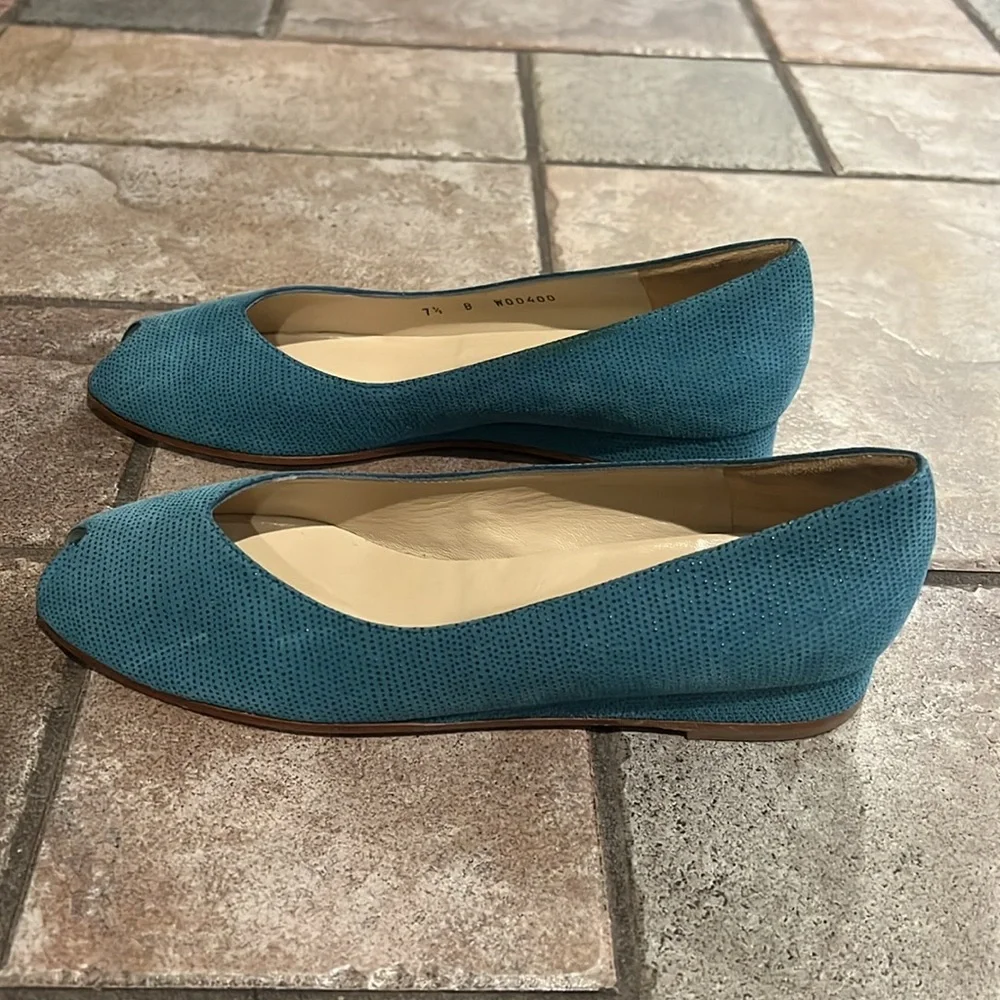 Bruno Magli Women's Blue Peep Toe Shoes - Picture 5 of 7